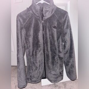 Medium Women’s North Face Dark Gray Full Zip Fleece Jacket.